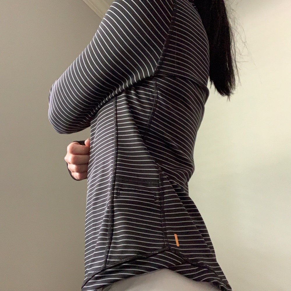 Black and white striped Lucy’s workout long sleeve